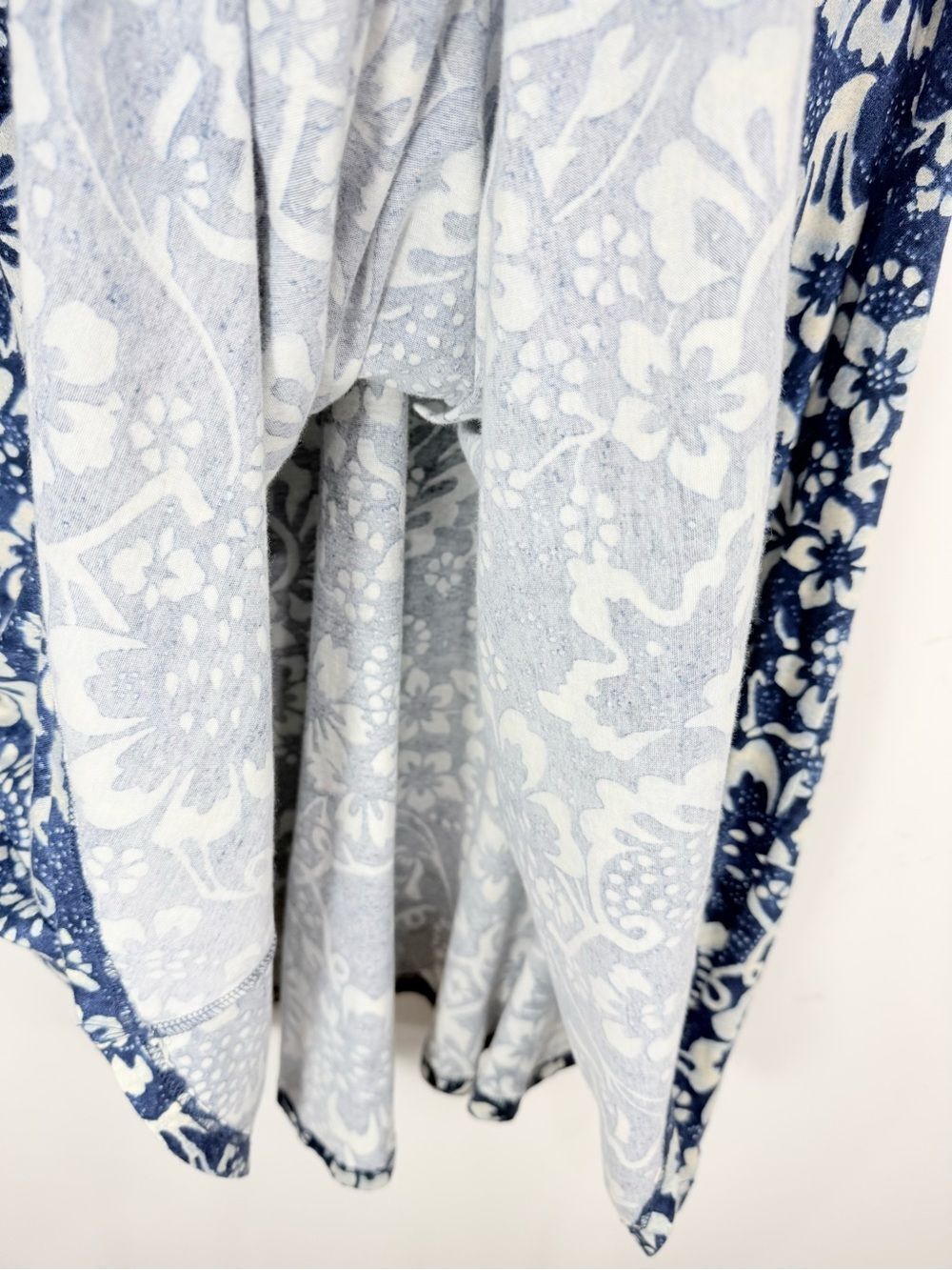 Chaps Navy Blue White Tropical Floral Cotton Halter Cut Sleeveless Maxi Dress - Picture 11 of 13